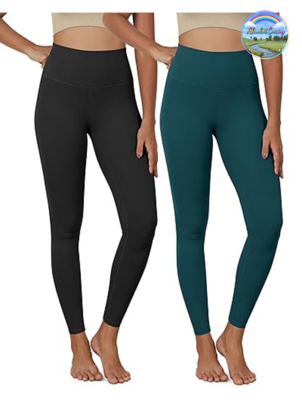 2-Pack High Waist Yoga Leggings 25" Inseam Buttery Soft Lounge Pants